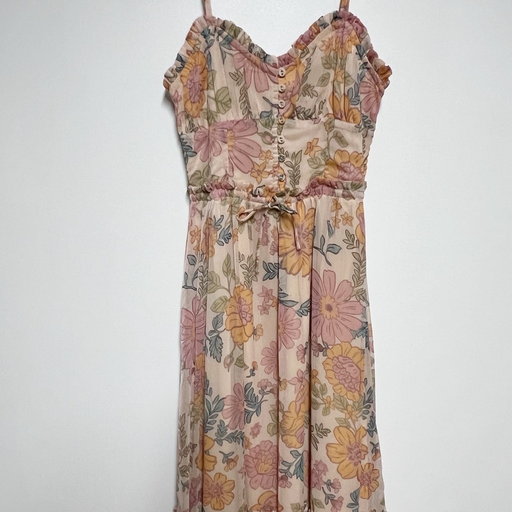 NWT Patrons Of Peace Anthropologie Floral Maxi Dress, Womens Size X Small - Picture 4 of 7